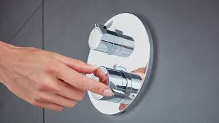 GROHE  Grohtherm 2Handle Thermostatic Trim Features and Benefits  Product Video [upl. by Aliac651]