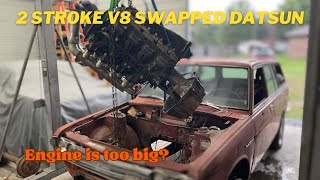 2 stroke V8 doesnt fit in the Datsun [upl. by Acinyt]