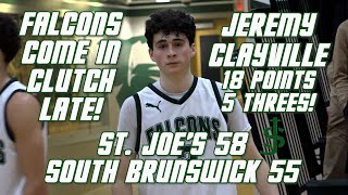 St Joseph Metuchen 58 South Brunswick 55  Boys Basketball Highlights [upl. by Ardy]