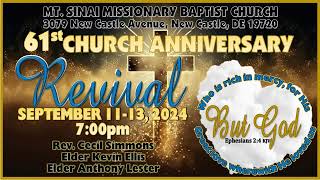 Mt Sinai Missionary Baptist Church  Revival 2024 But God  Night 1  3079 New Castle Ave 19720 [upl. by Hait]