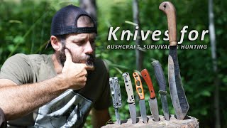 The KNIVES I use for BUSHCRAFT SURVIVAL amp HUNTING  Knife Sharpening TIPS [upl. by Llertniuq]