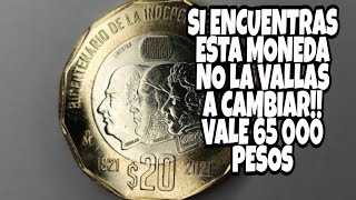 Moneda de 20 pesos mexicanos BICENTENARIO DE LA INDEPENDENCIA se esta vendiendo en 65000 pesos [upl. by Nolyarg]