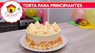 TORTA DE CUMPLEAÑOS económica para principiantes BIZCOCHUELO ESPONJOSO [upl. by Adiam37]