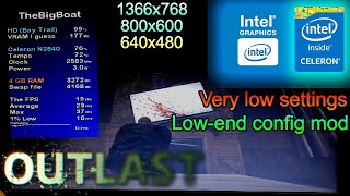 Outlast 1 on LOWEND LAPTOP  Intel Celeron N2840 Intel HD Graphics Bay Trail 4 GB RAM [upl. by Ahsita764]