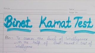 Binet Kamet Test  to assess the level of intelligence [upl. by Aicirt300]