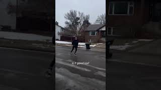 Winter storm turns residential street into ice skating rink Shorts [upl. by Mechelle]