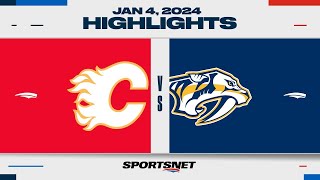 NHL Highlights  Flames vs Predators  January 4 2024 [upl. by Reggis]