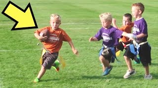 🏈HILARIOUS Little Kids FIRST Flag FOOTBALL Game [upl. by Faustena781]