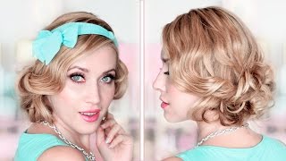 Partypromwedding updo ❤ CURLY BOB mediumlong hair tutorial ❤ How to fake short hair [upl. by Leinoto859]