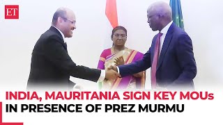 India and Mauritania sign key MoUs in presence of Presidents Droupadi Murmu Mohamed Ould Ghazouani [upl. by Ainsley]