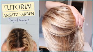 Blonden ANSATZ selber FÄRBEN amp aufhellen  TUTORIAL für weichen Übergang und frische Haarfarbe ❤ [upl. by Stilwell]