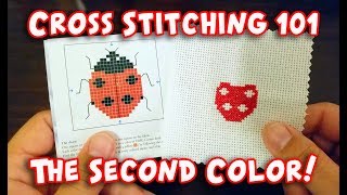 Learn How CrossStitching 101 The Second Color [upl. by Aniuqahs]