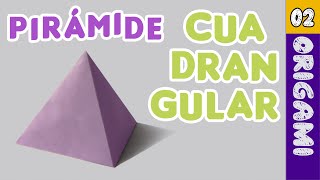 Cómo hacer una pirámide cuadrangular de ORIGAMI método 02  square origami pyramid [upl. by Amadus]