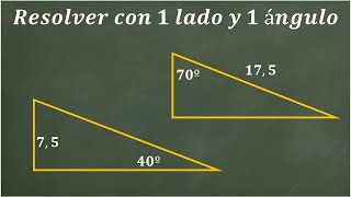 Como Resolver Triángulo Rectángulo con Sabiendo dados un Lado y un ángulo teorema de Pitágoras  6 [upl. by Elenahc]