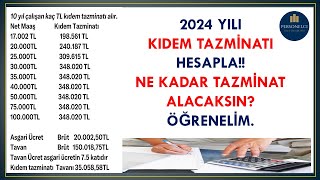 2024 Yılı Kıdem Tazminatını Hesapla Kıdem Tazminatı Nasıl Hesaplanır Koşulları Nelerdir [upl. by Emirej]