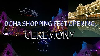 QATAR SHOPPING FEST 2024 OPENING CEREMONYPLACE VENDOMEDRONE amp FOUNTAIN SHOWMONEY HEIST PARADE [upl. by Ytisahcal]