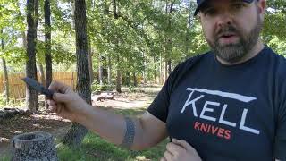 New TKell Night Stalker knife slashing demo EDC tactical concealed carry Nickel Boron 1095 [upl. by Aneet]