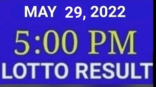 LOTTO RESULT TODAY 5PM MAY 29 2022 [upl. by Einnig]