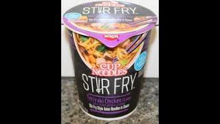 Nissin Cup Noodles Stir Fry Teriyaki Chicken Flavor Review [upl. by Eihtur928]