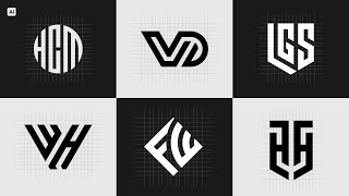 Easy Grid Logo Design Process On Same Lines  Adobe Illustrator Tutorial [upl. by Pan447]