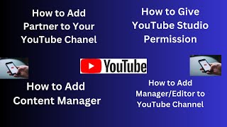 How to Add a Person to Your YouTube Chanel and Give Channel Permissions in YouTube Studio in 2024 [upl. by Leyes]