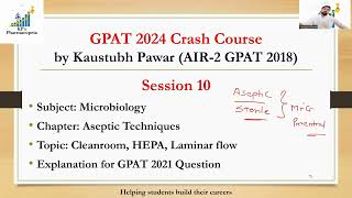 Aseptic Techniques  HEPA  Microbiology  GPAT 2024  KPs Pharmacopeia [upl. by Elohcin355]