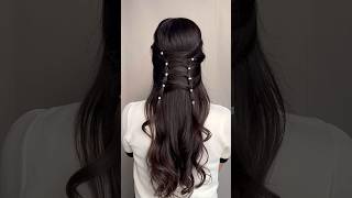 Cute easy hairstyles for medium long hair 🤍✨ hairstyles hairtok hair explorepage shorts [upl. by Beaufert817]