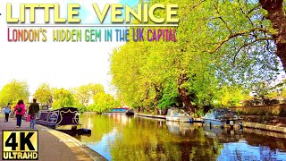 Little Venice in London walking tour  London Canals 4K [upl. by Lucier]