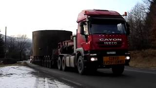 Convoi Cayon virole Creusot Forge de 140t le 150109 vidéo02 Copyright Manugo [upl. by Zitah]