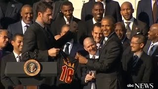 Obama Honors Cleveland Cavaliers at White House [upl. by Hollingsworth]