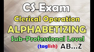 ALPHABETIZINGtaglish  Clerical Operation  CS Exam [upl. by Enenej]