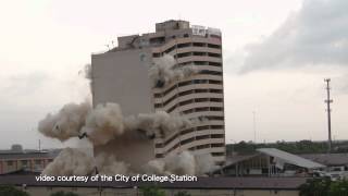 Plaza Hotel Implosion in College Station Texas [upl. by Gati]