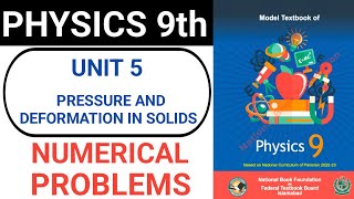 Numerical Problems  Unit 5  Pressure amp Deformation In Solids  9th Physics  National Book [upl. by Xenophon]