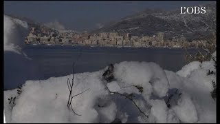 Froid en Corse  les images insolites dAjaccio sous la neige [upl. by Aisayn]