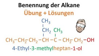 Alkane benennen  Übungsaufgaben  Lösungen  Chemie Endlich Verstehen [upl. by Doll391]