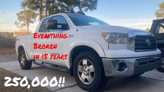 250000 Miles Toyota Tundra Review Everything Broken in 15 Years [upl. by Ennazus]