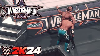 WWE 2K24 Falls Count Anywhere Match  AJ Styles Vs Bobby Roode  WrestleMania 30 Arena [upl. by Kostman]