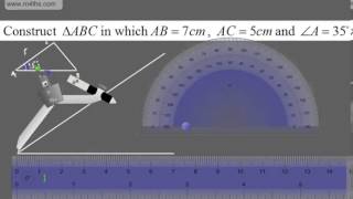 GCSE Tutorial Constructions triangles with Protractor [upl. by Sandon]