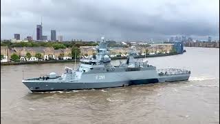 German corvette Magdeburg on River Thames 30 Sep 2024 [upl. by Aisile]