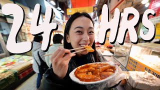 Eating the BEST KOREAN STREET FOOD in SEOUL [upl. by Skvorak]