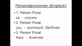 Personalpronomen Englisch [upl. by Almena]