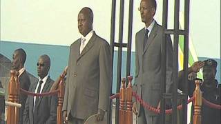 President Musevenis arrival at Kigali International Airport Kigali 29 July 2011 [upl. by Cleres]