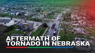 DRONE FOOTAGE Devastating tornado aftermath in Nebraska  ABS CBN News [upl. by Lauretta967]