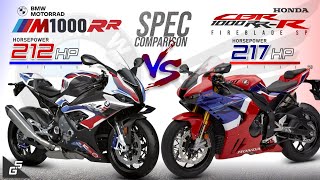 Honda CBR1000RRR Fireblade vs BMW M1000RR Specs Comparison ┃Which is better [upl. by Ogires982]