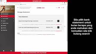 Cara Download Penyata Bank Statement CIMB Bank [upl. by Allesor]