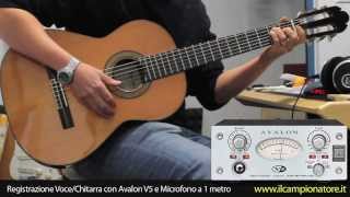 Audiomela  Guitar Recording with Avalon V5  1 Mic 3 feet1 metro [upl. by Ruffi]