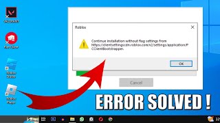 Roblox Continue Installation Without Flag settings from  100  Fixed [upl. by Seem]