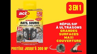 📢ACTO RUS11  Répulsif à ultrasons 3 en 1  Grandes surfaces  rats souris martres loirs lérots [upl. by Quiteria800]