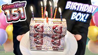 Pokemon 151 Birthday BOOSTER BOX opening [upl. by Yrrem]