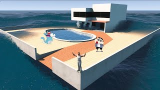 Shinchan and Oggy in Ocean House in Indian bike driving 3D  Franklin House flow in Ocean [upl. by Ibob]